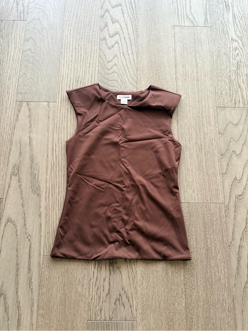 Pure & Simple Women's Brown Cap-Sleeve Tank